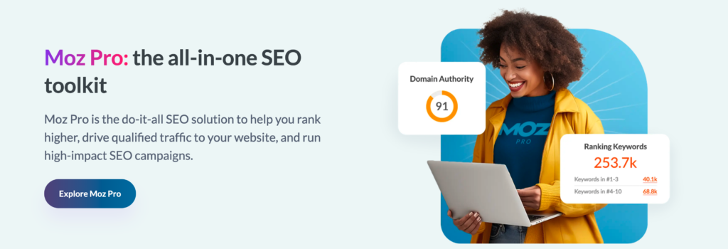 Their suite of SEO tools covers everything from keyword research and link building to site audits and rank tracking.